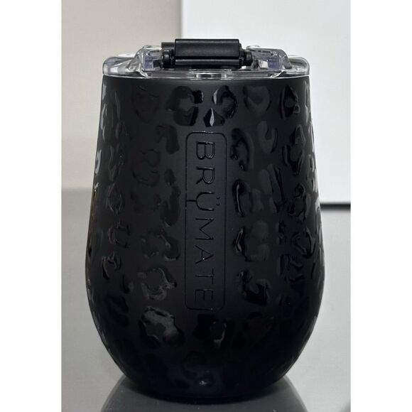 BRUMATE UNCORK'D 14oz WINE TUMBLER, BLACK ONYX LEOPARD - Picture 2 of 5